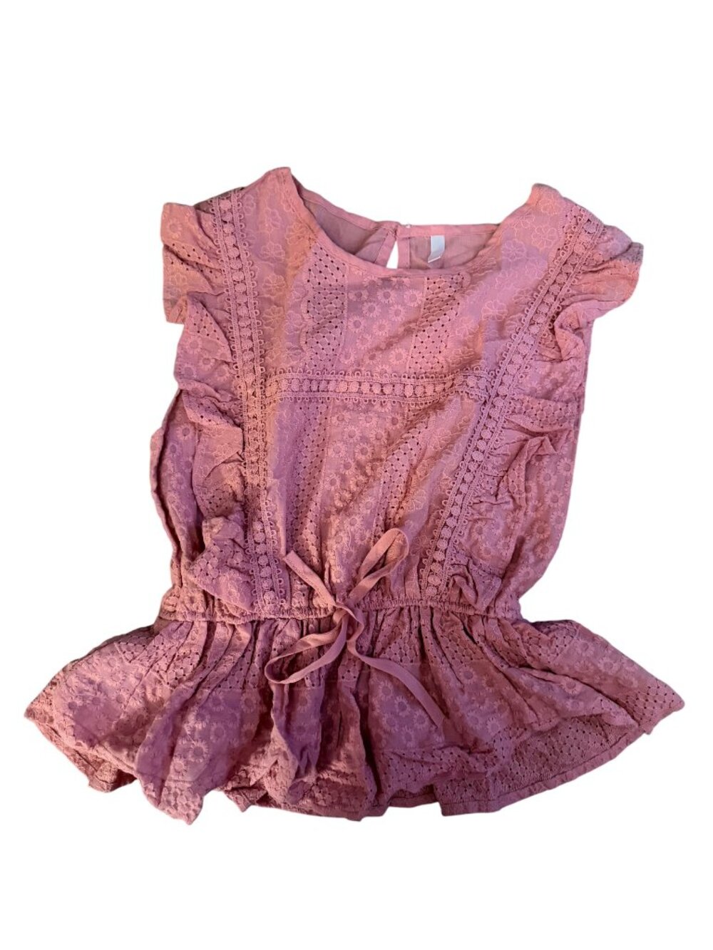 Embroidered pink baby top (S/M - unused)